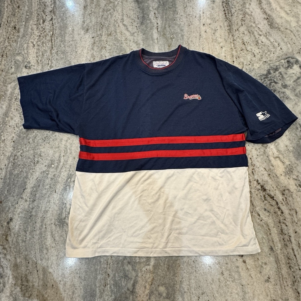VTG 90s Starter Genuine Merchandise Atlanta Braces Dry Fit T Shirt Size Large